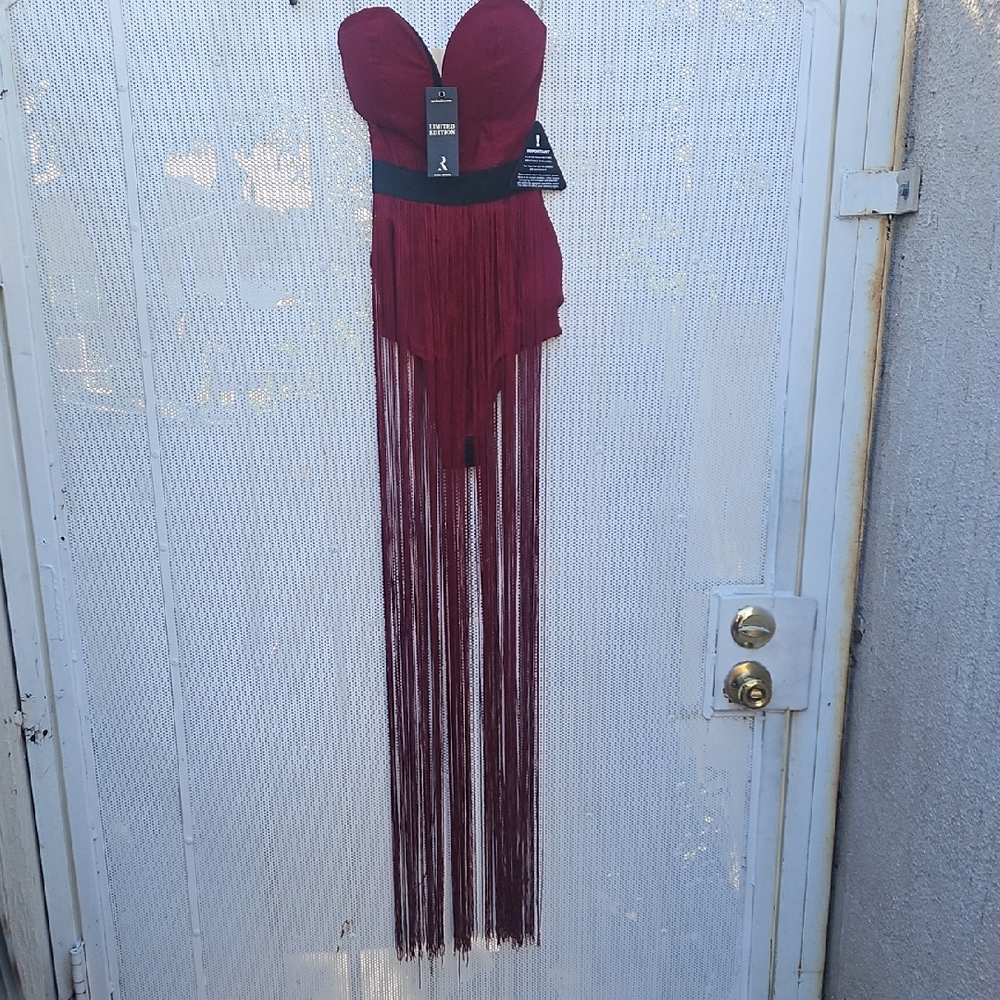 Rare London Burgundy Strapless Bodysuit